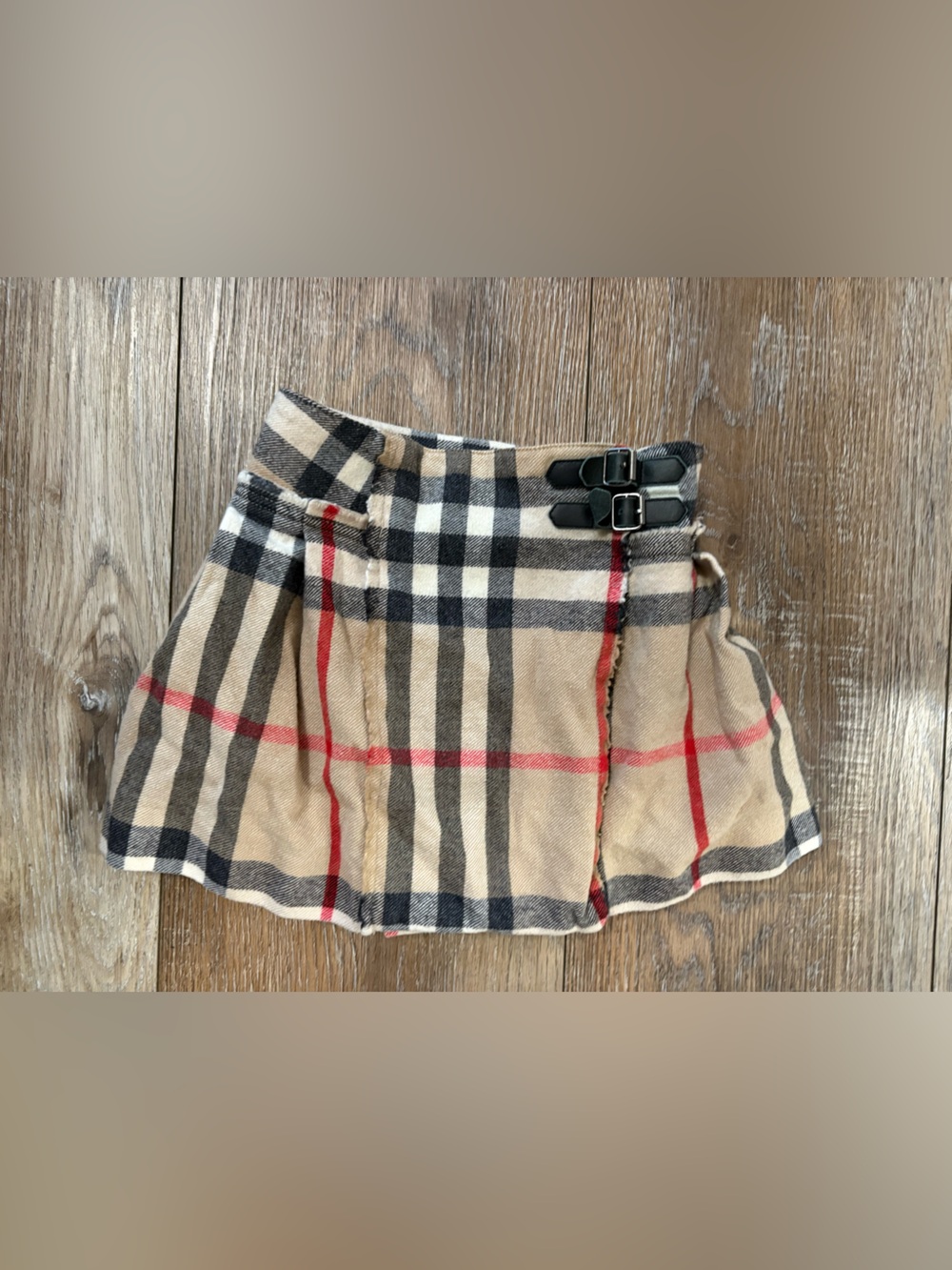 Girls Burberry Classic wool Plaid Skirt with Buckle Detail size 5